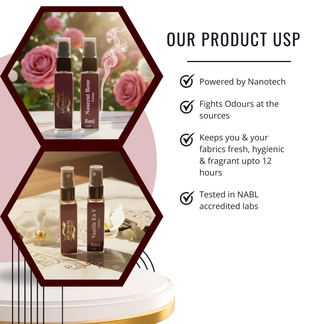 Aromaras Unisex Combo – Nascent Rose & Vanille En V (8ml x 2) Aromaras