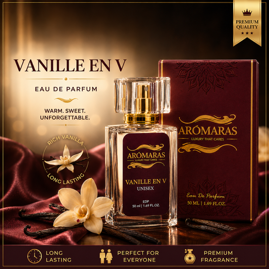 Vanille En V – Warm Vanilla Perfume with Caramel & Musk | Aromaras